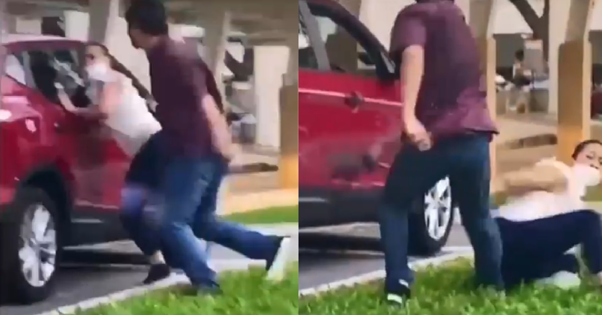 MAN USE UMBRELLA TO WHACK WOMAN, WHO DODGED LIKE IP MAN AND FOUGHT BACK
