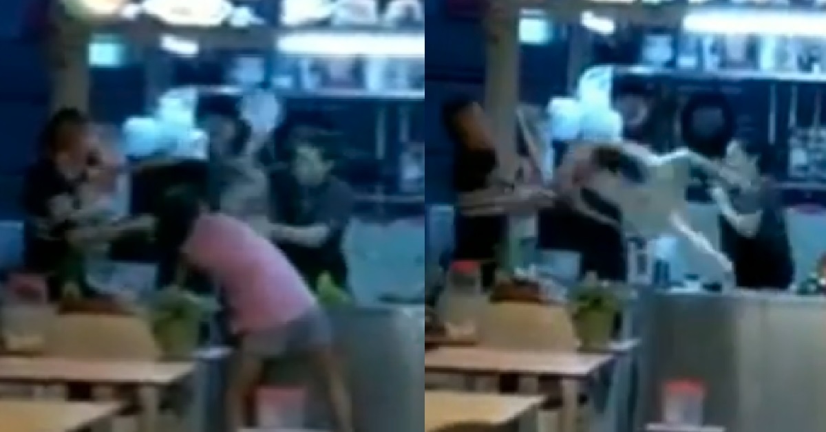 AUNTIES & UNCLE FIGHTING, THROW CHAIR AND SMASH PLATES ON HEAD