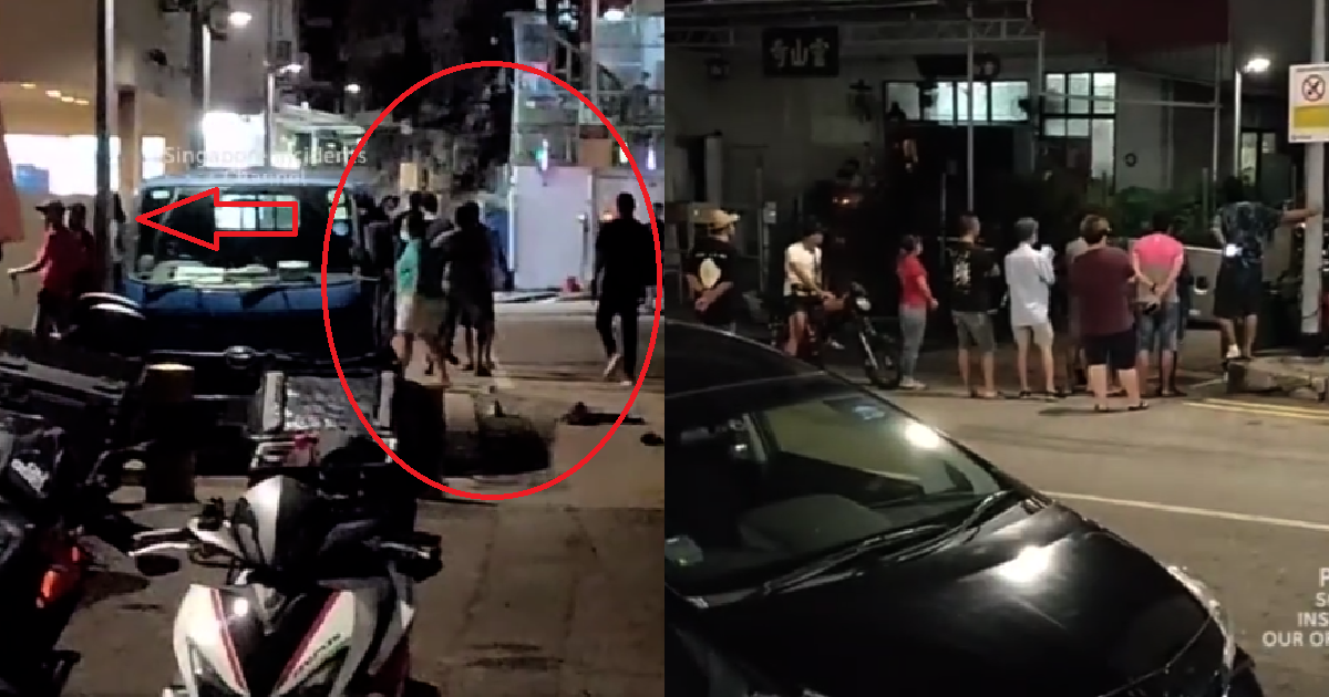 GANGFIGHT AT GEYLANG LOR 12 LED TO A HUGE GROUP OF SPECTATORS TO WATCH SHOW