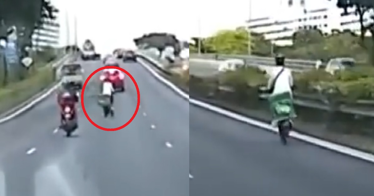 ERRANT GRABFOOD RIDER SEEN RIDING HIS EBIKE ON EXPRESSWAY