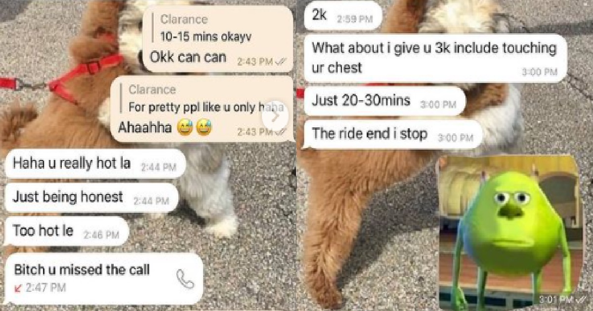 HITCH DRIVER ASKS PASSENGER IF HE CAN TOUCH HER THIGH AND CHEST FOR $3K