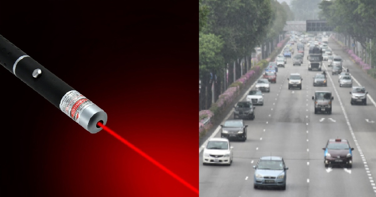 DRIVER USE LASER POINTER TO SHINE AT OTHER DRIVERS ON EXPRESSWAY, JAILED