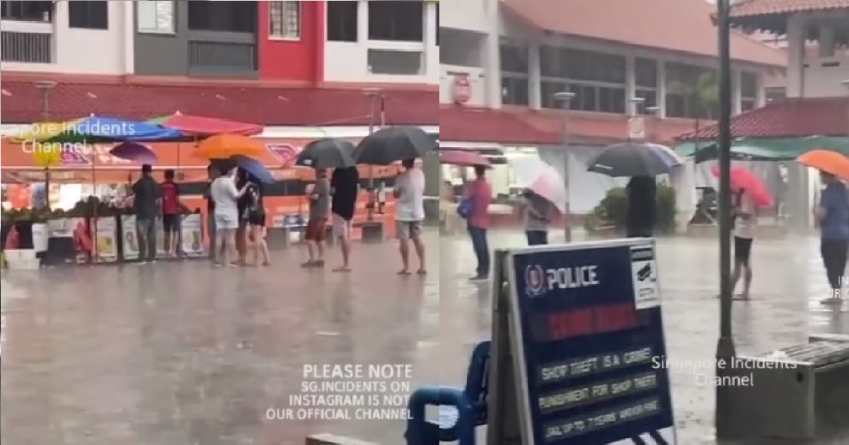 STALL SELLING CHEAP DURIANS UNTIL PEOPLE QUEUING IN RAIN