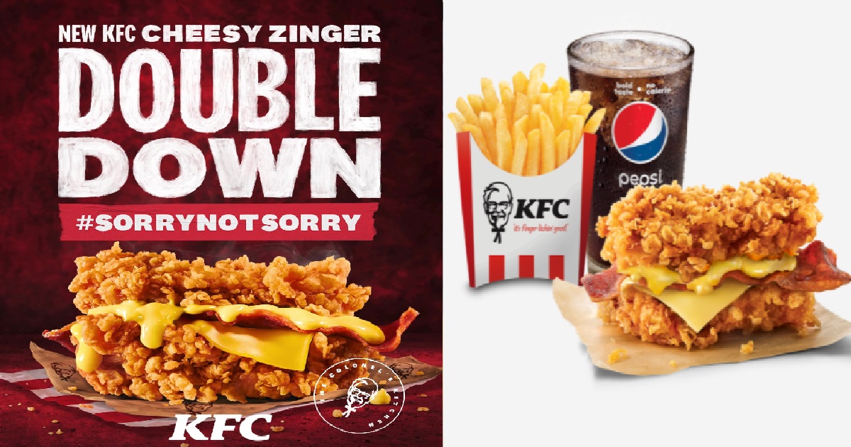 KFC S’PORE ZINGER DOUBLE DOWN IS BACK! THIS TIME WITH MORE CHEESE