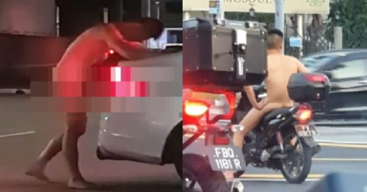 N*KED MAN RIDING MOTORCYCLE ON ROAD, FINALLY ARRESTED BY POLICE