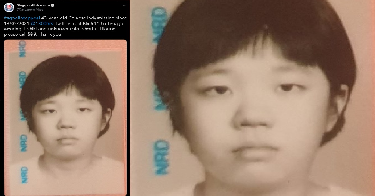 WOMAN MISSING SINCE 18 MAY, LAST SEEN AT JALAN TENAGA