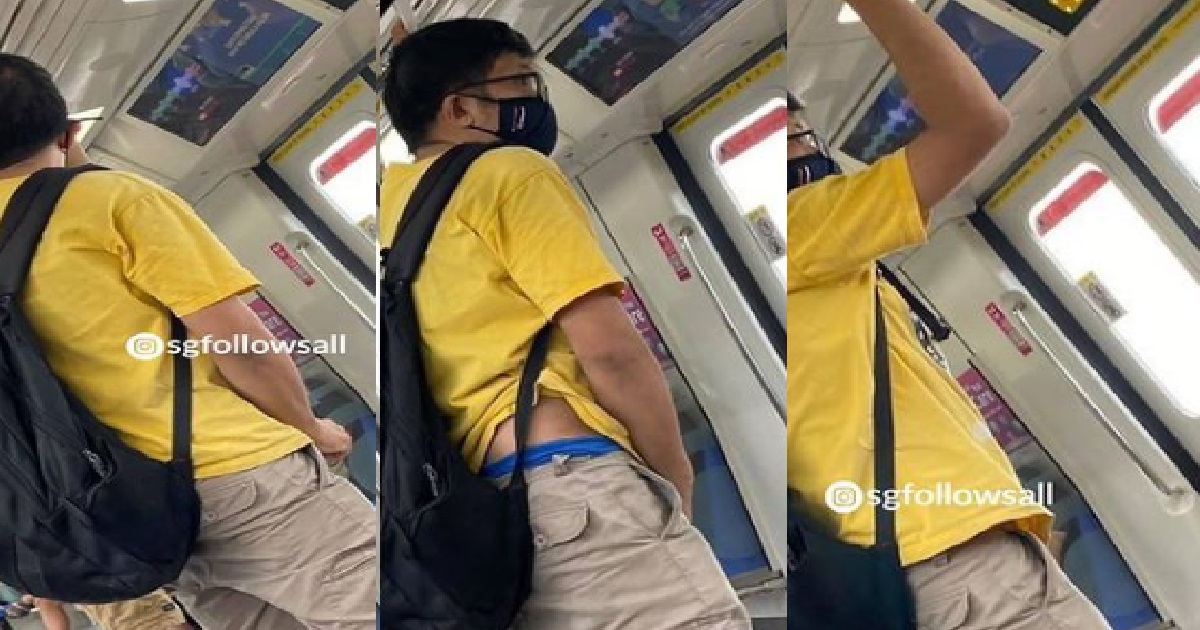 PERVERT STARING AT XMMS INSIDE MRT AND PLAY WITH HIS KKB