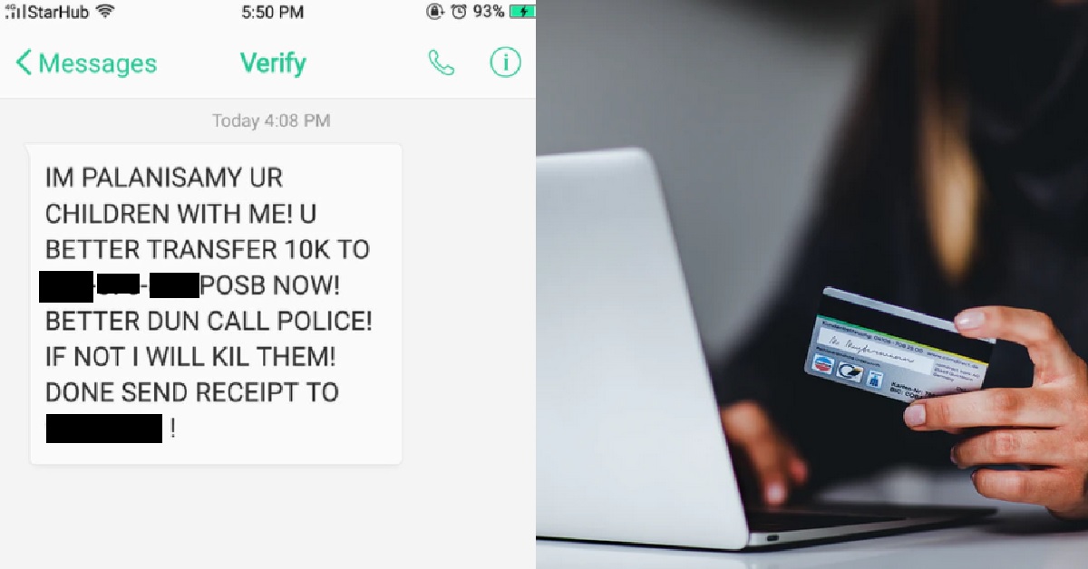 NETIZEN RECEIVES SMS DEMANDING S$10,000 OR WILL “KILL HER CHILDREN”