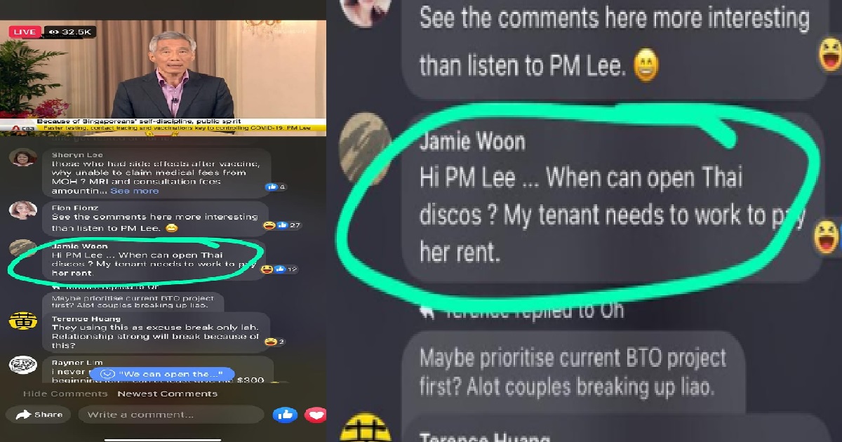 GUY ASK PM LEE WHEN CAN OPEN SIAM DIU, HIS TENANT NEED WORK TO PAY RENT