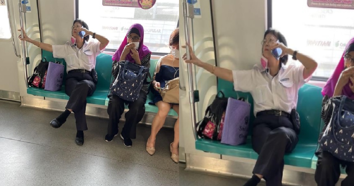 AUNTIE HOGGING 2 SEATS, NEVER WEAR MASK & TALKING LOUDLY ON PHONE
