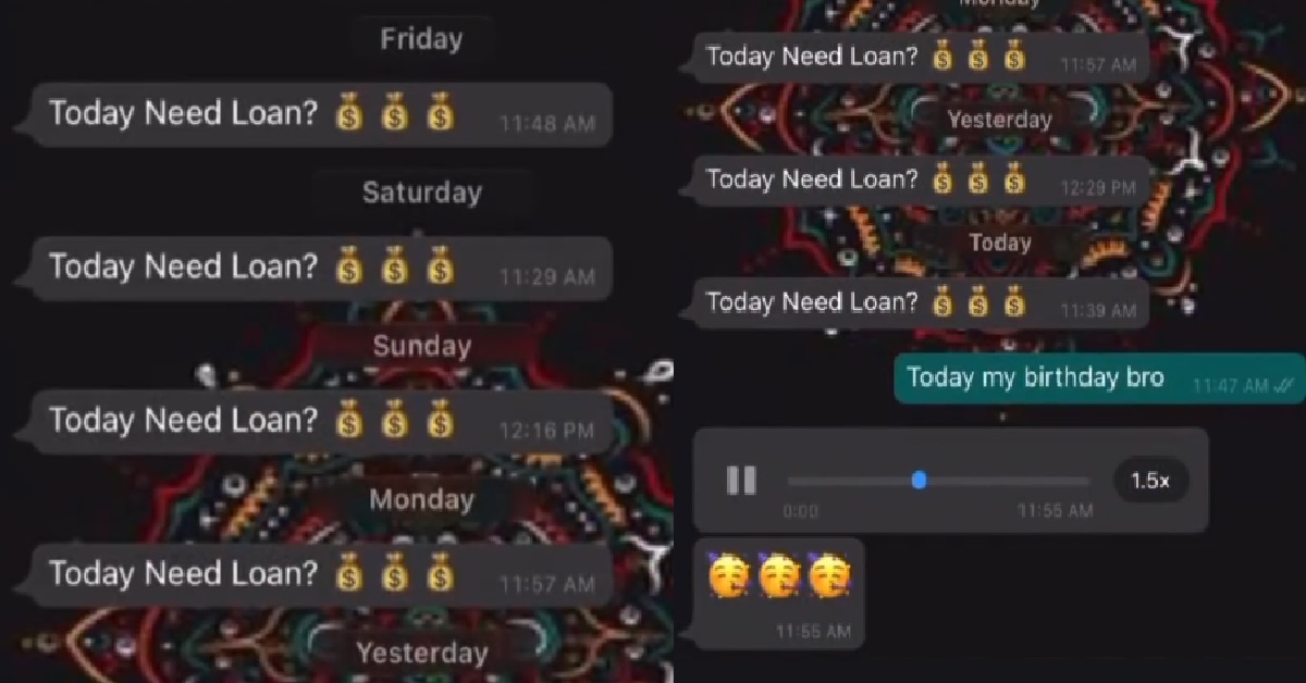 LOAN SHARK TAKE TIME OUT FROM HIS BUSY SCHEDULE TO WISH GUY HAPPY BIRTHDAY