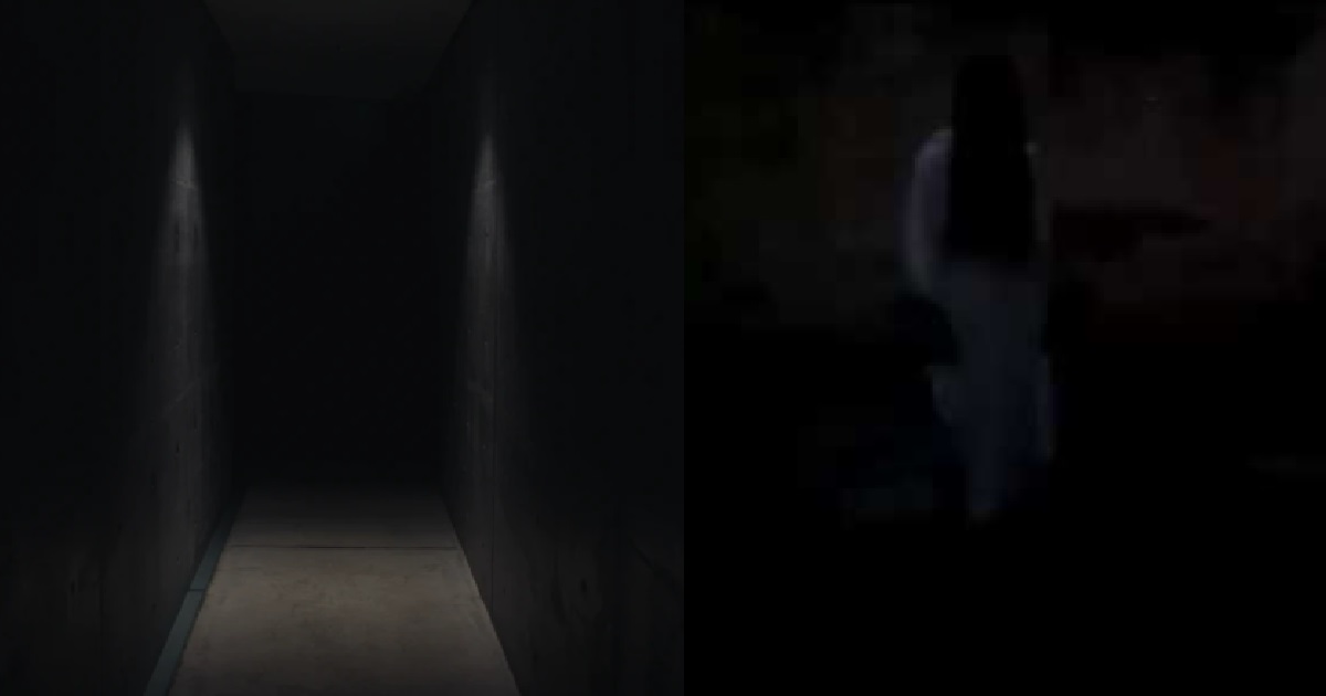GIRL ALONE INSIDE TOILET AT OLD THEATRE, DOOR OPENED BY ITSELF FOR HER