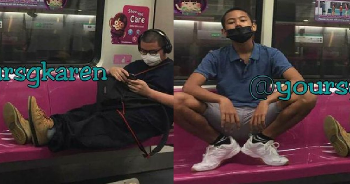 YOUNG PUNKS “SITTING” ON MRT AS THOUGH THEIR LAO PEH OWNS THE TRAIN