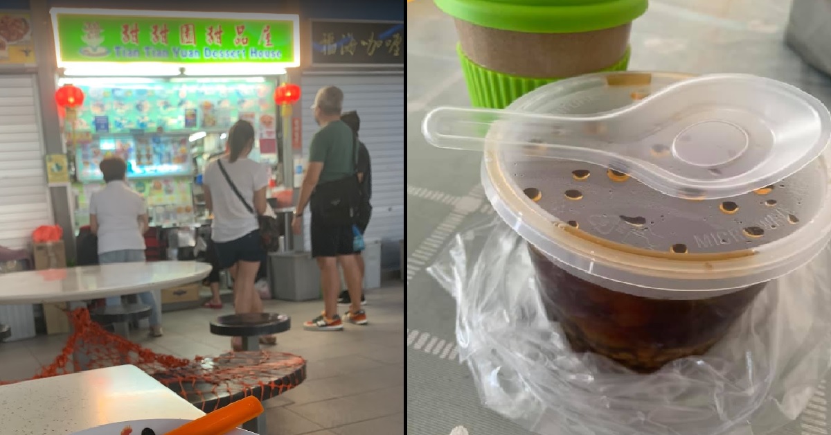 TIONG BAHRU MARKET DESSERT STALL CHARGES $2 EXTRA FOR TAKEAWAY PACKAGING