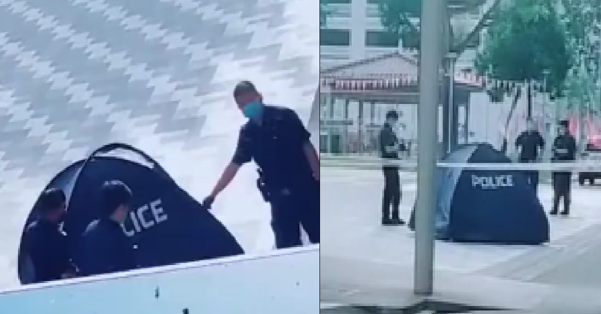 DEATH AT BEDOK SOUTH AVENUE 1, POLICE TENT UNDER HDB BLOCK