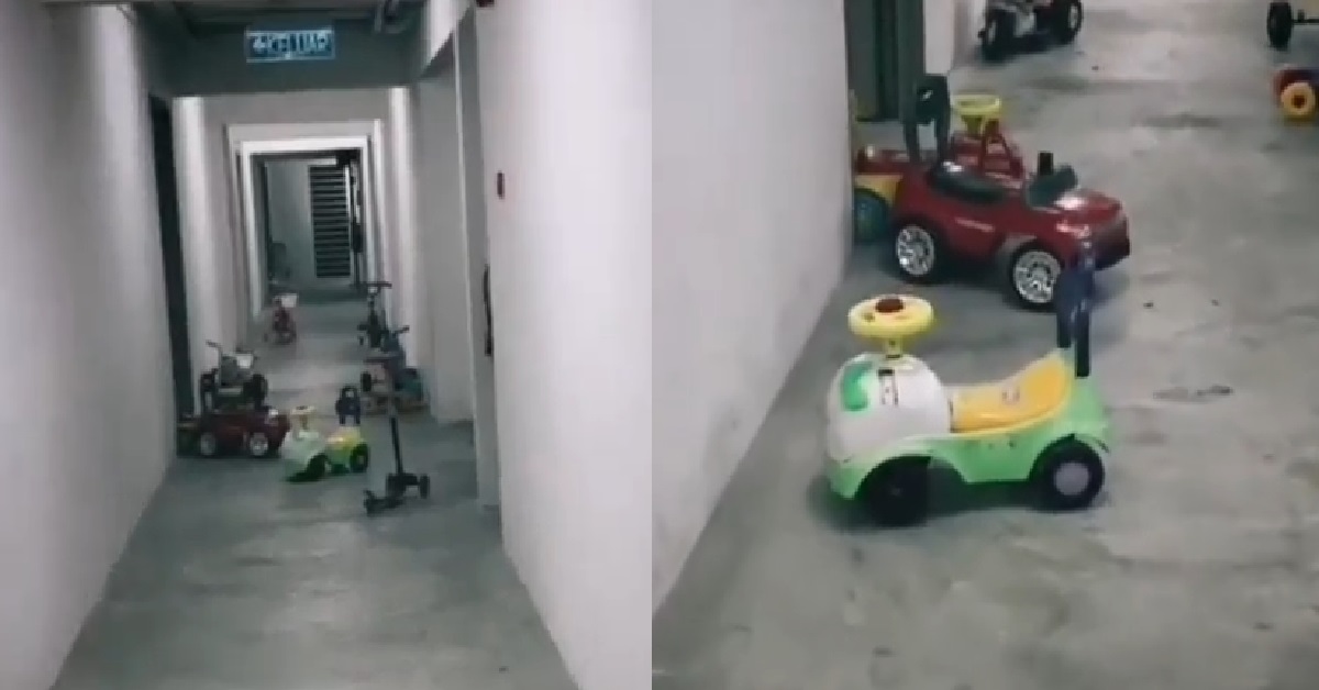 GHOST CAUGHT PLAYING WITH TOY CAR ALONG CORRIDOR AT NIGHT