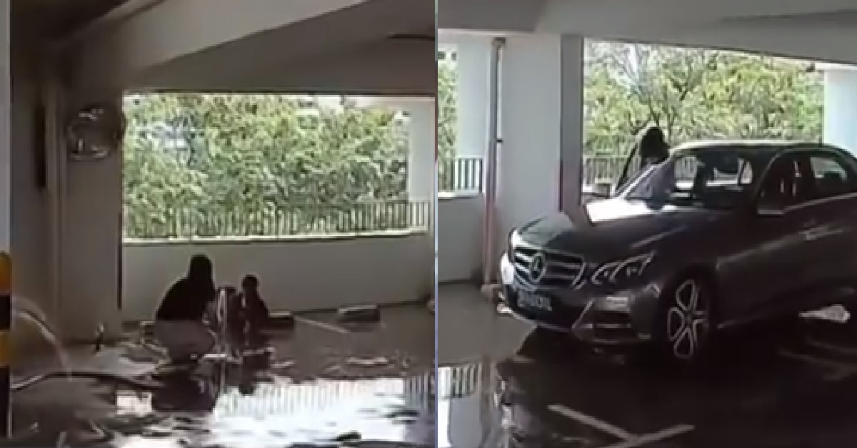 NON-RESIDENT MERC DRIVER USING CARPARK HYDRANT TO WASH CAR EVERY SUNDAY