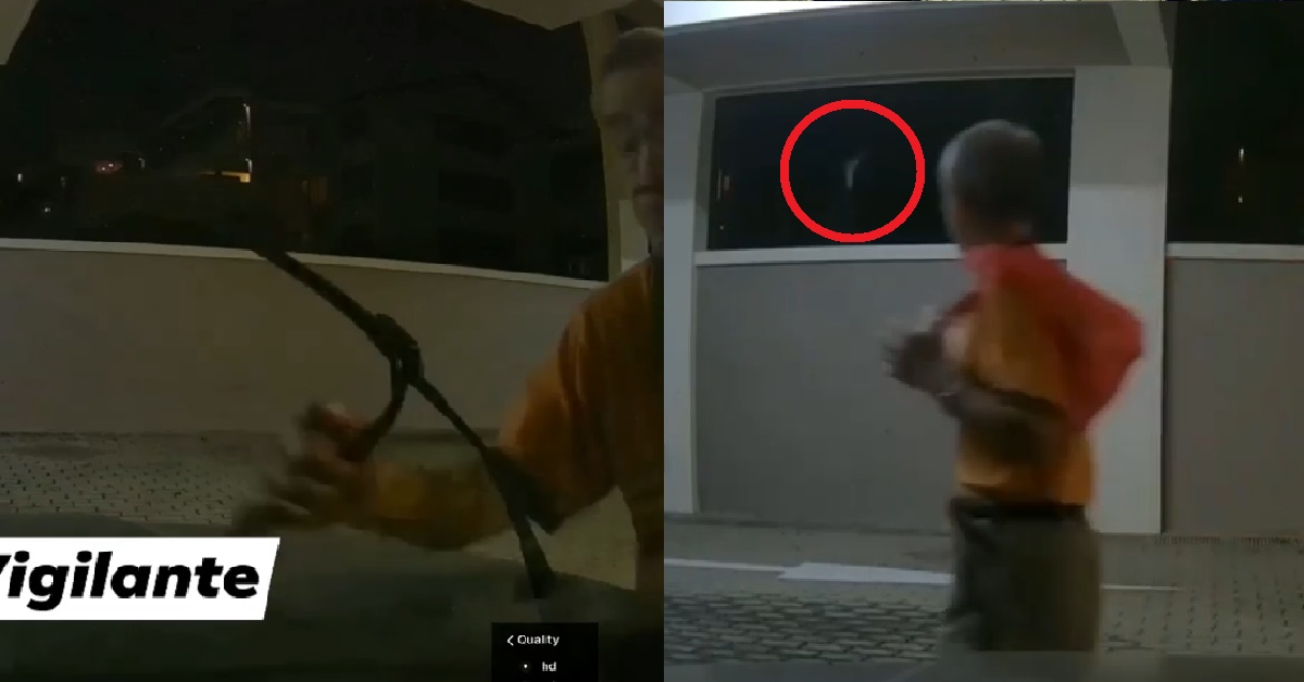 UNCLE RIP OFF STRANGER’S CAR’S WINDSHIELD WIPER, THROW DOWN CARPARK