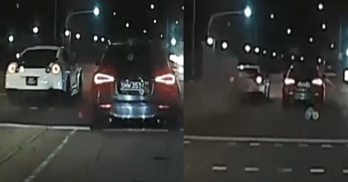 NISSAN GTR VS MERCEDES, DRAG RACING ONCE TRAFFIC LIGHT TURN GREEN