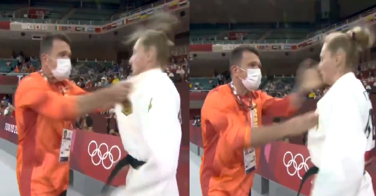 JUDO GIRL SLAPPED IN THE FACE BY COACH BEFORE HER FIGHT