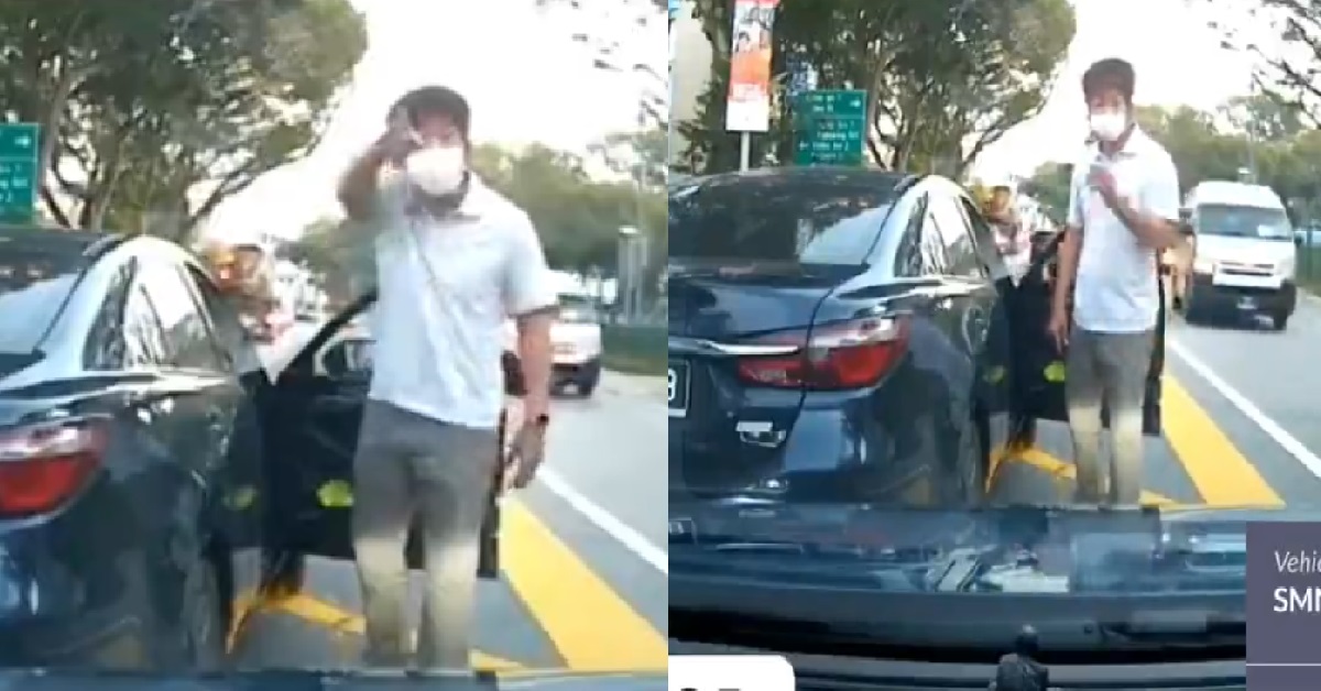GANGSTER DRIVER STOP CAR IN MIDDLE OF JUNCTION, TO CONFRONT DRIVER