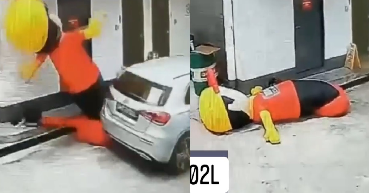 HIT & RUN AT PETROL STATION – MASCOT KENA BANG, MOTIONLESS ON GROUND