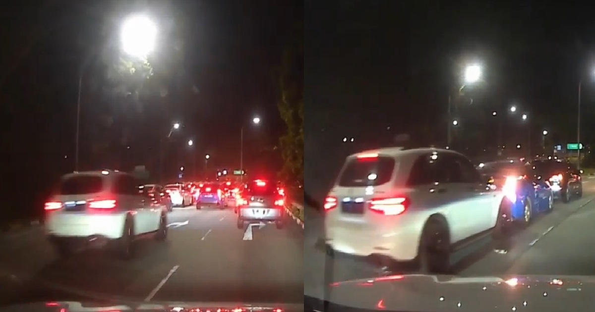 SUV DRIVER DAYDREAMING, CRASH INTO CAR IN FRONT & CAUSE CHAIN COLLISION @ PIE