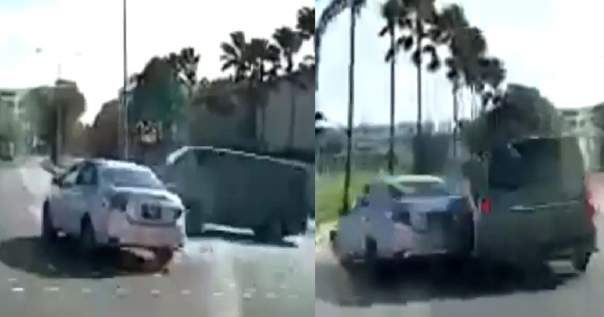 VAN BEATS RED LIGHT, CRASH INTO AND DESTROYS INNOCENT CAR @ TUAS