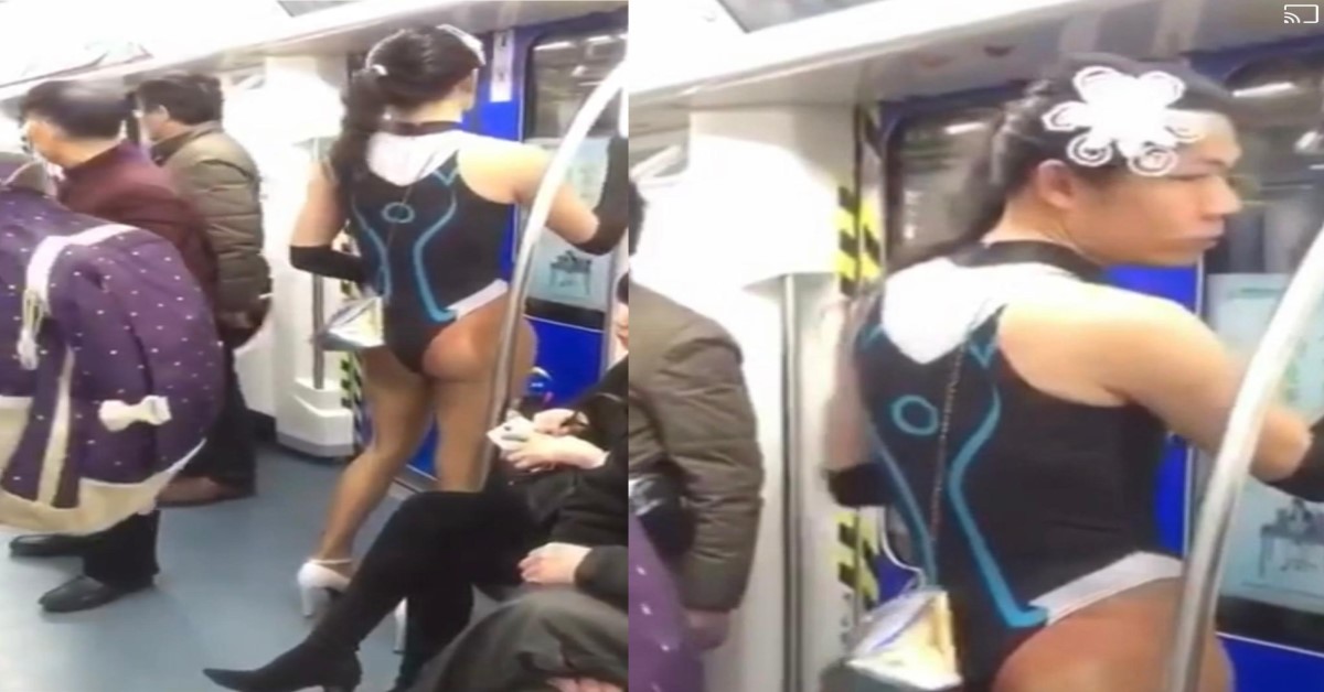 “CHIOBU” SPOTTED WEARING HOT SWIM WEAR ON TRAIN