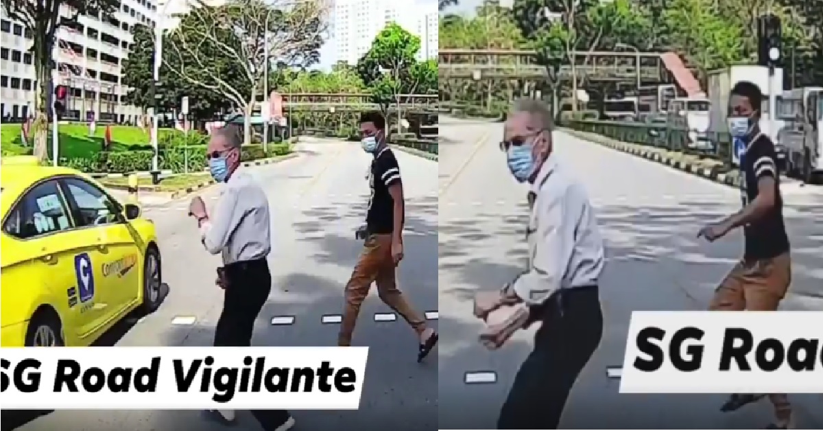 JAYWALKING UNCLE RUNNING ACROSS ROAD, ALMOST KENA BANG BY TAXI
