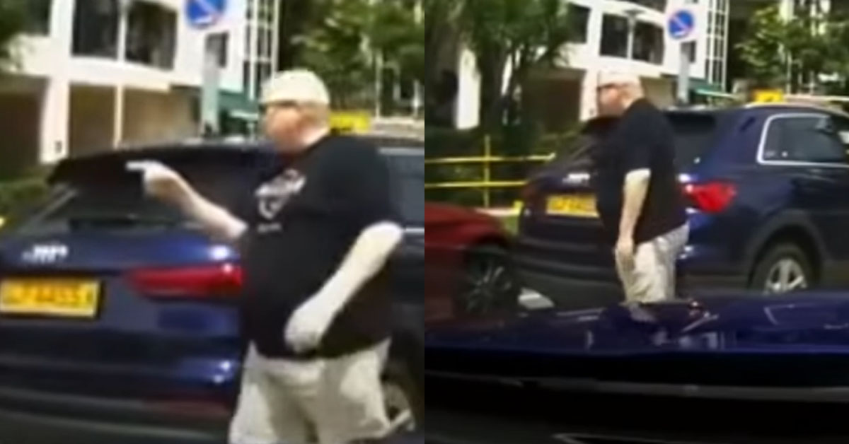 ANG MOH DRIVER DONT KNOW HOW TO DRIVE, CONFRONT DRIVER THAT HORNS HIM