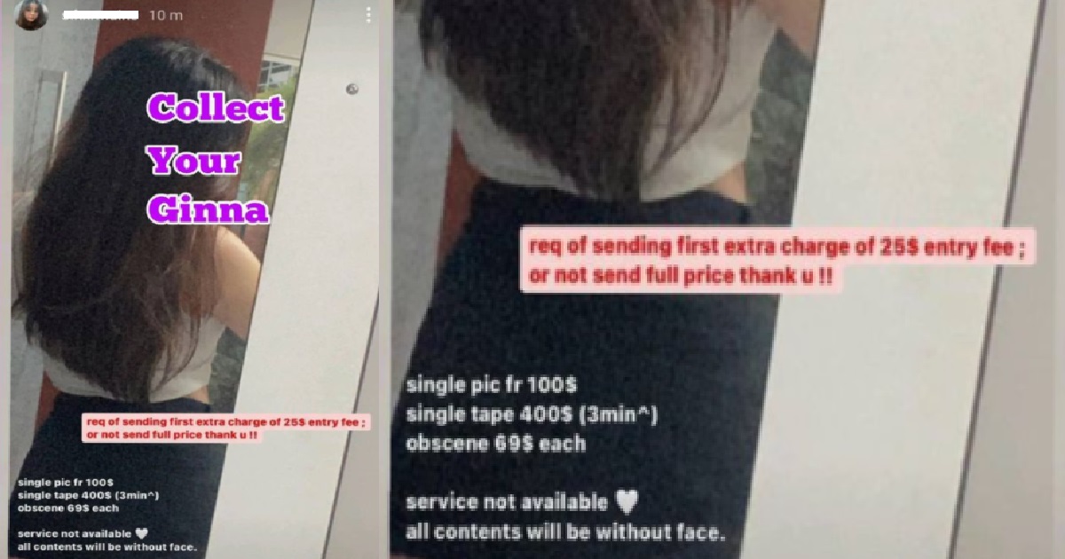 NO KTV NEVERMIND, XMM SELLING HER “PICS” ONLINE FOR $69-$400