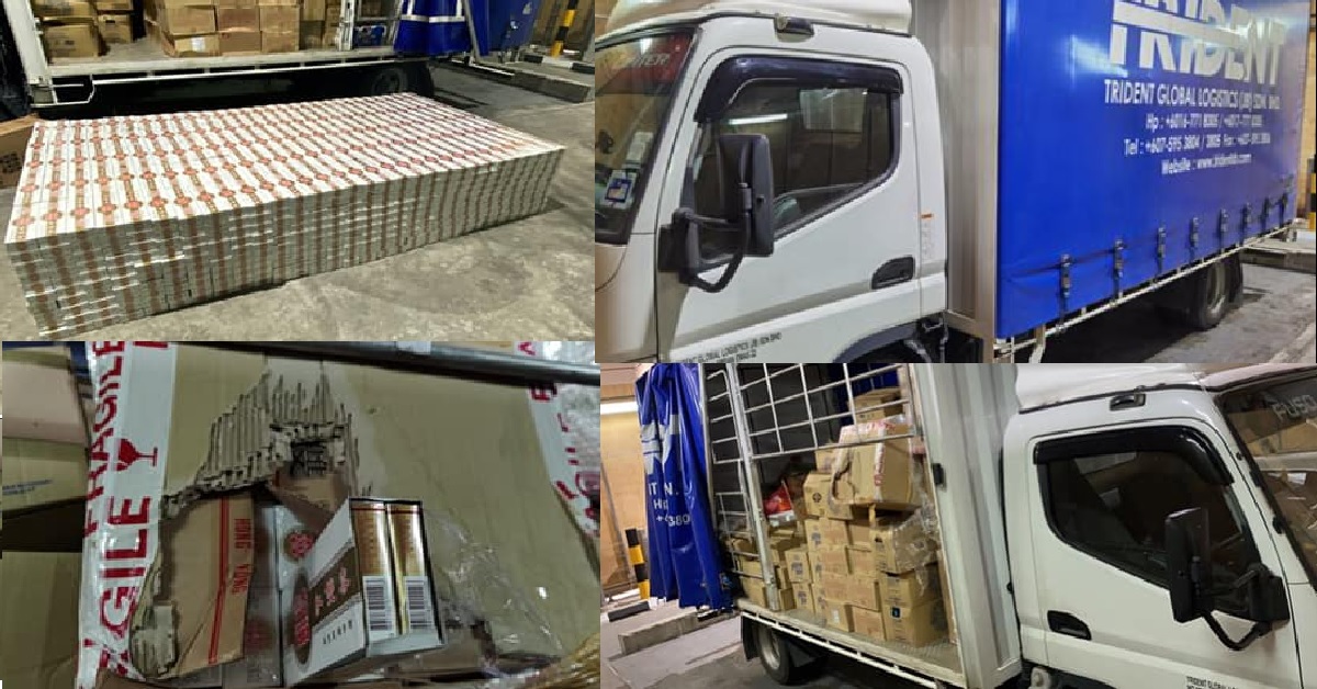 SMUGGLERS CAUGHT WITH 1500 CARTONS OF CONTRABAND CIG AT TUAS CHECKPOINT