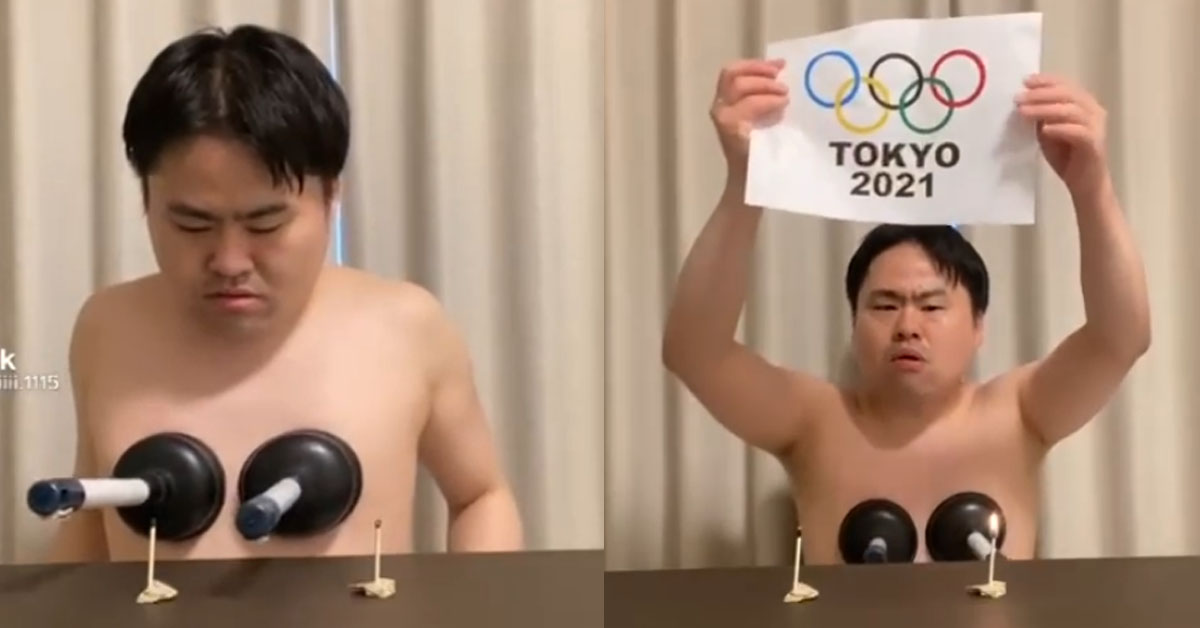 MAN LIGHTS MATCHES ON FIRE TO CELEBRATE OLYMPICS 2021