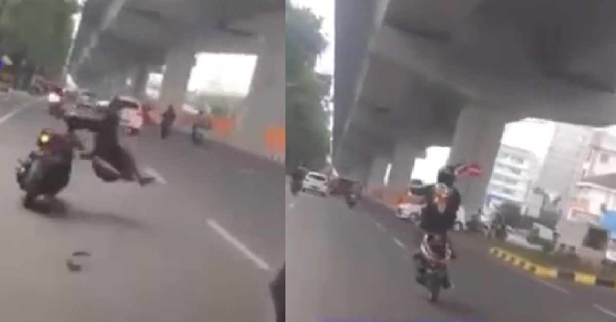 YP RIDES A BIKE LIKE STUNTMAN, ENDS UP GETTING BANG BY CAR
