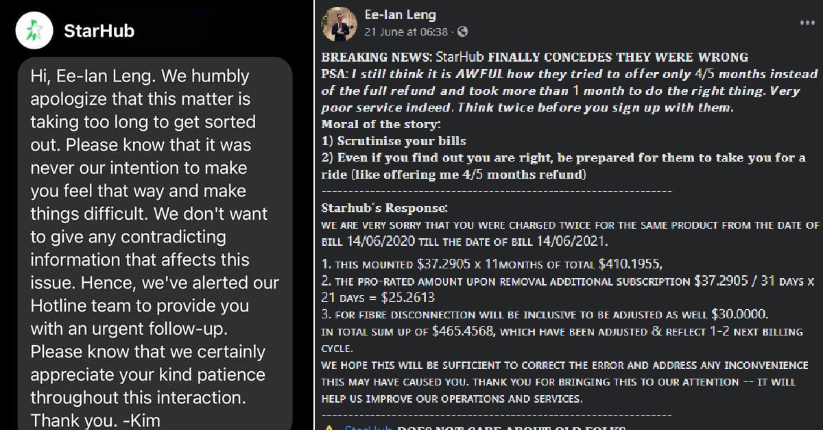 MAN CLAIMS THAT STARHUB DOES NOT CARE FOR OLD FOLKS.