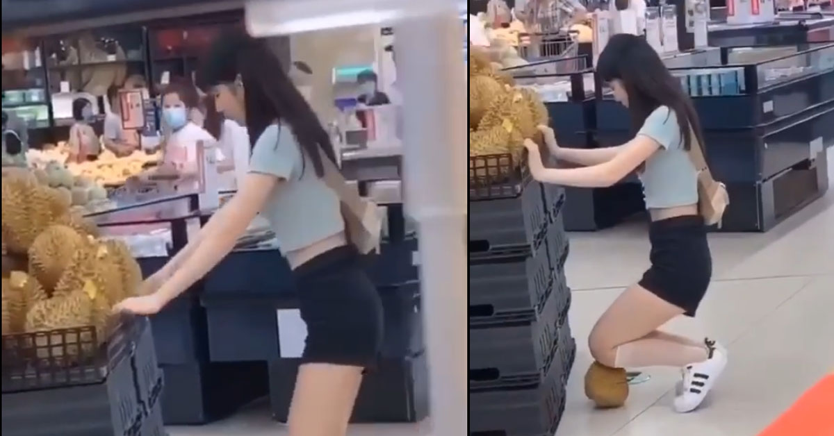 WOMAN BUY DURIAN TO LET HUSBAND KNEEL FOR GOING KTV