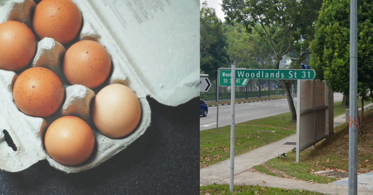 DRUNK YP STOLE 160 EGGS FROM SHENG SIONG & THROW AT WOODLANDS POLICE STATION