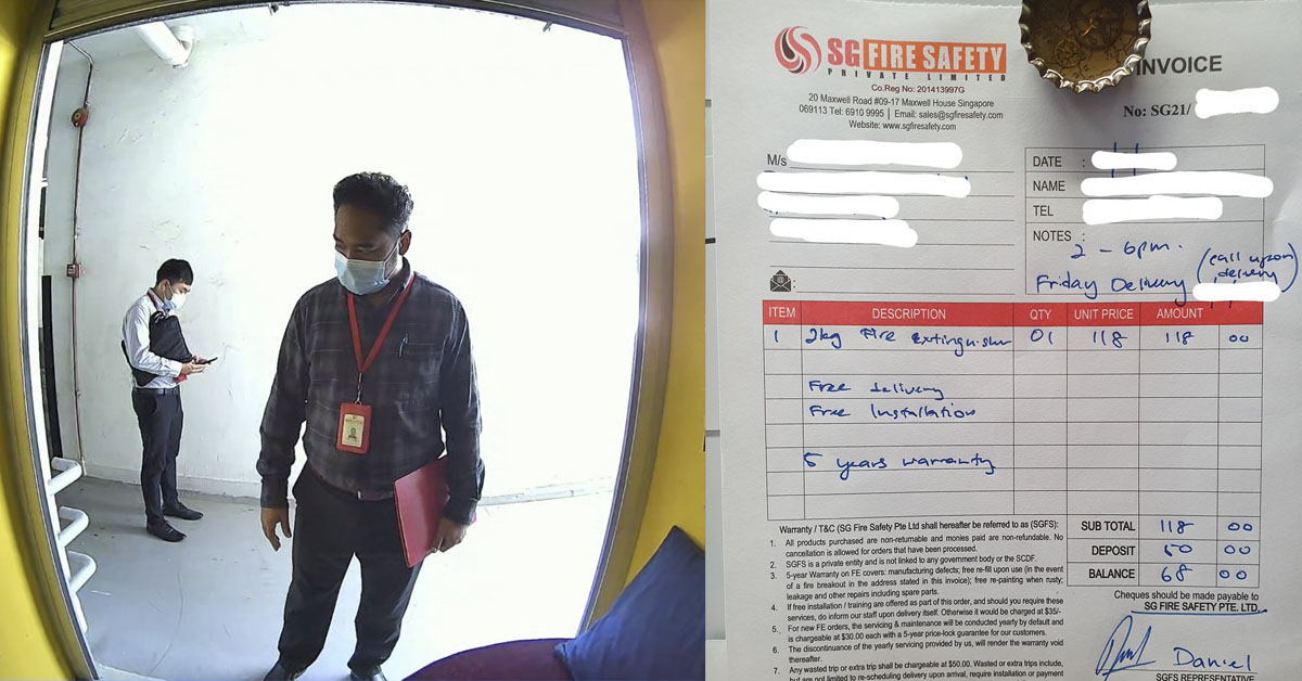 SALESMAN GOES DOOR TO DOOR SELL FIRE EXTINGUISHER WITH SCARE TACTIC “U WILL BE FINE”