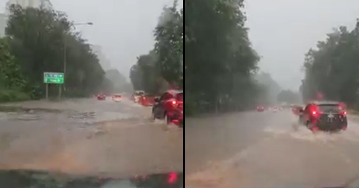 FLOODING AT PUNGGOL AFTER HEAVY RAIN, PUB WARNS OF FLASH FLOODS