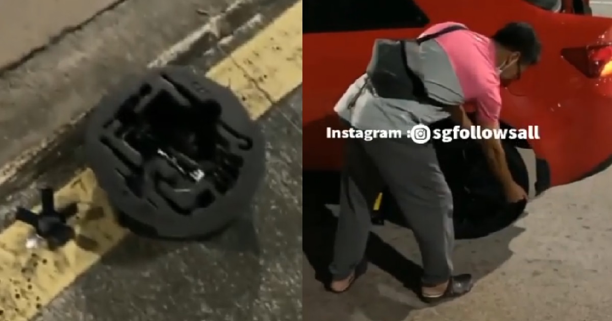 KINDHEARTED FOODPANDA RIDER HELPS DRIVER WHOSE CAR TIRE BURST
