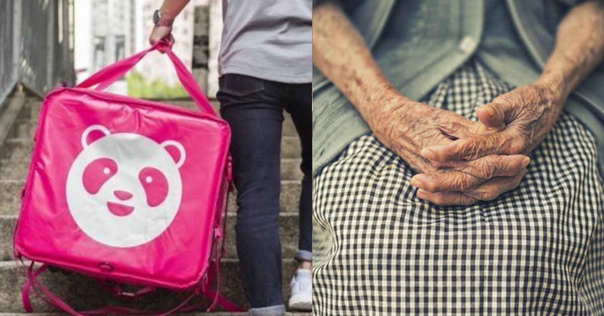 ELDERLY FOOD PANDA RIDER DRENCHED & OFFERS $50 TO CUSTOMER BECAUSE APP GOT PROBLEMS