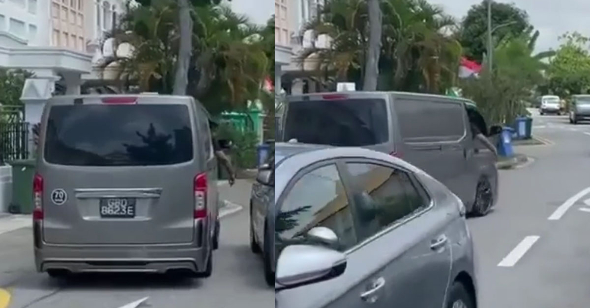 GANGSTER VAN DRIVER BLOCKS ROAD “F YOUR MOTHER LAH” AT LOYANG RISE