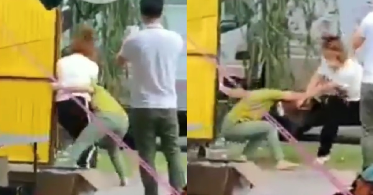 AH LIANS FIGHTING @ HDB MARKET, SLAP THE FACE & PULL THE HAIR