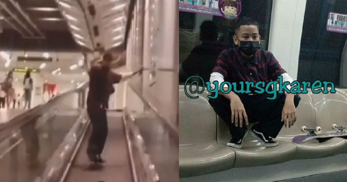 YP SKATING ON TRAVELATOR INSIDE MRT STATION, SQUAT ON MRT SEAT