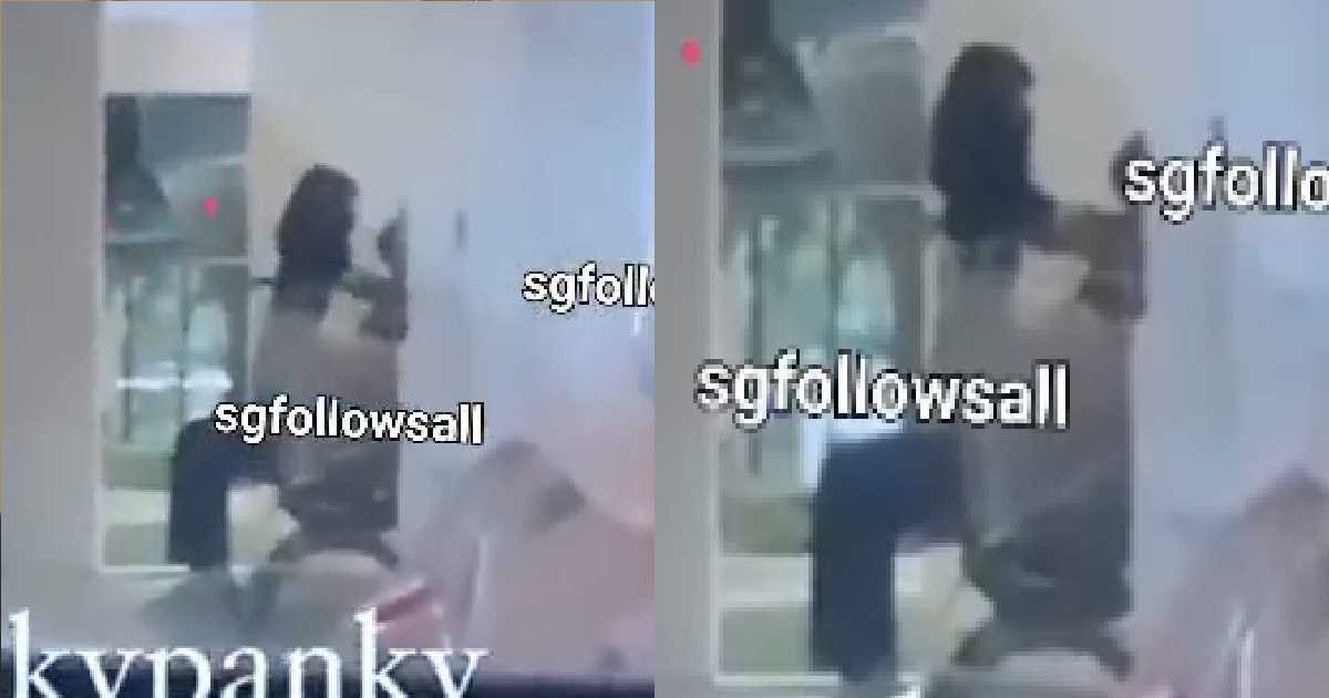 NAUGHTY GIRL BOUNCING ON TOP OF GUY AT HDB VOID DECK