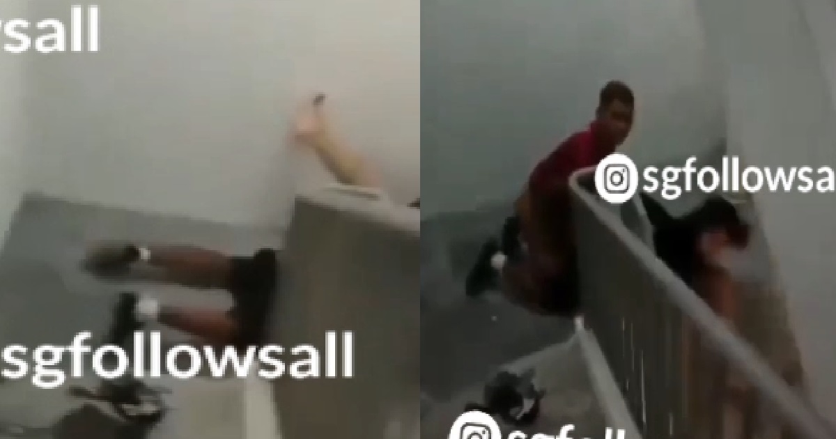 YP COUPLE PIAK PIAK AT STAIRCASE, RUN AWAY & FORGET ABOUT UNDERWEAR
