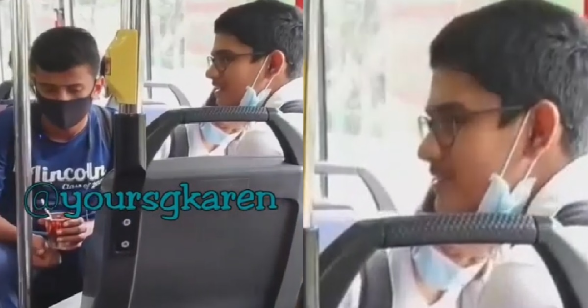 YP IN UNIFORM TAKE OFF MASK AND START EATING INSIDE BUS