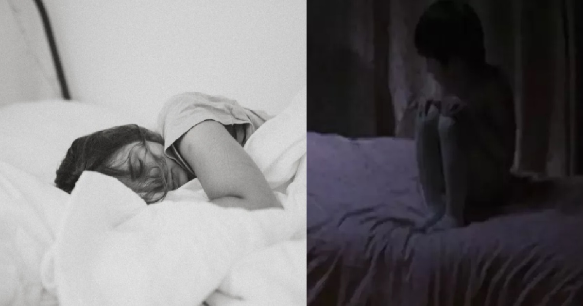 GIRL PRESSED DOWN BY GHOST WHILE SLEEPING, SEES FIGURE AT FOOT OF BED