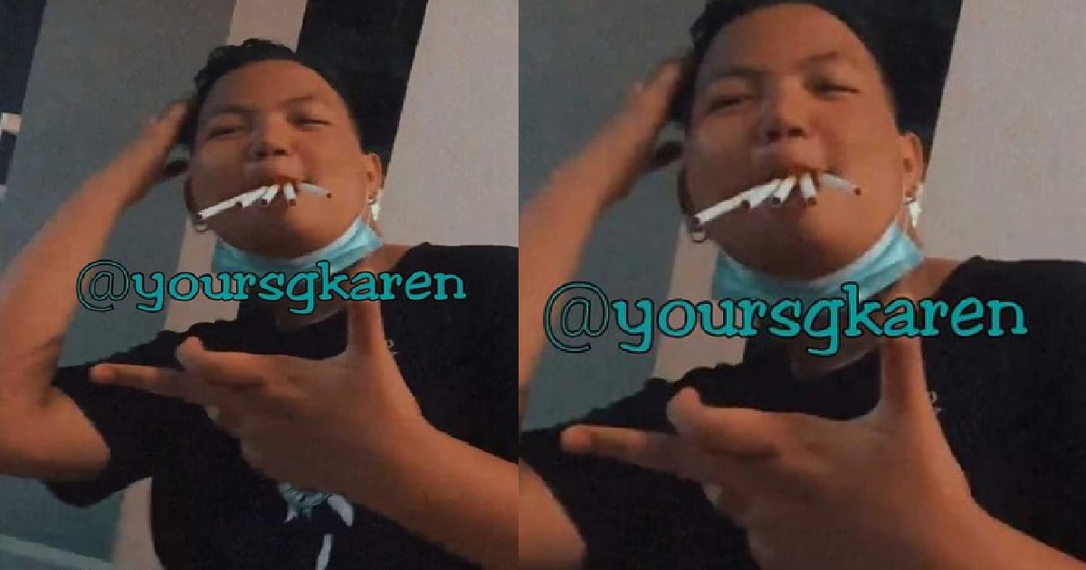 YP ONE SHOT SMOKE 5 CIGARETTES, FLASH GANG SIGN TO PROVE HE IS FIERCE